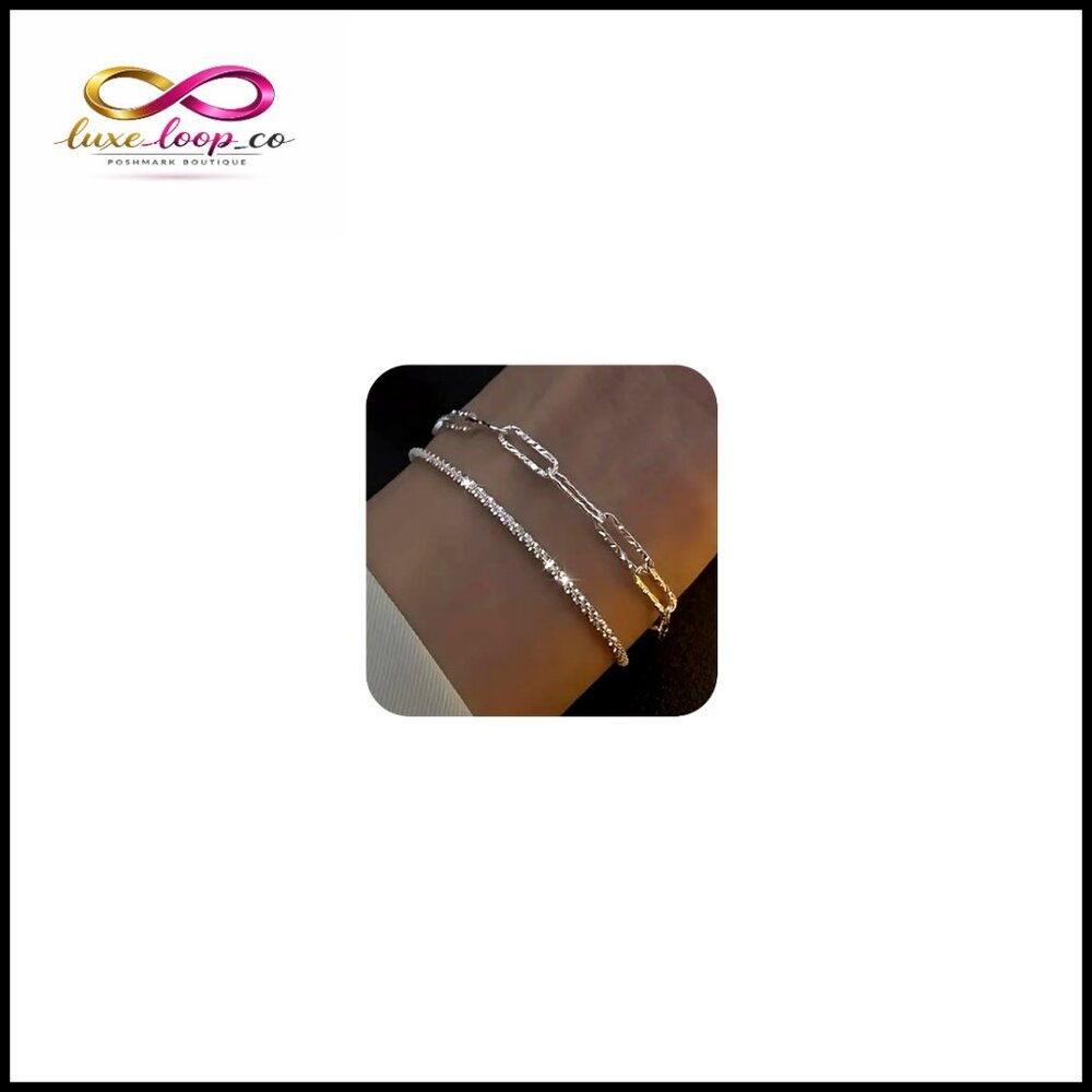 Sterling Silver Plated Adjustable Link Bracelet S… - image 1